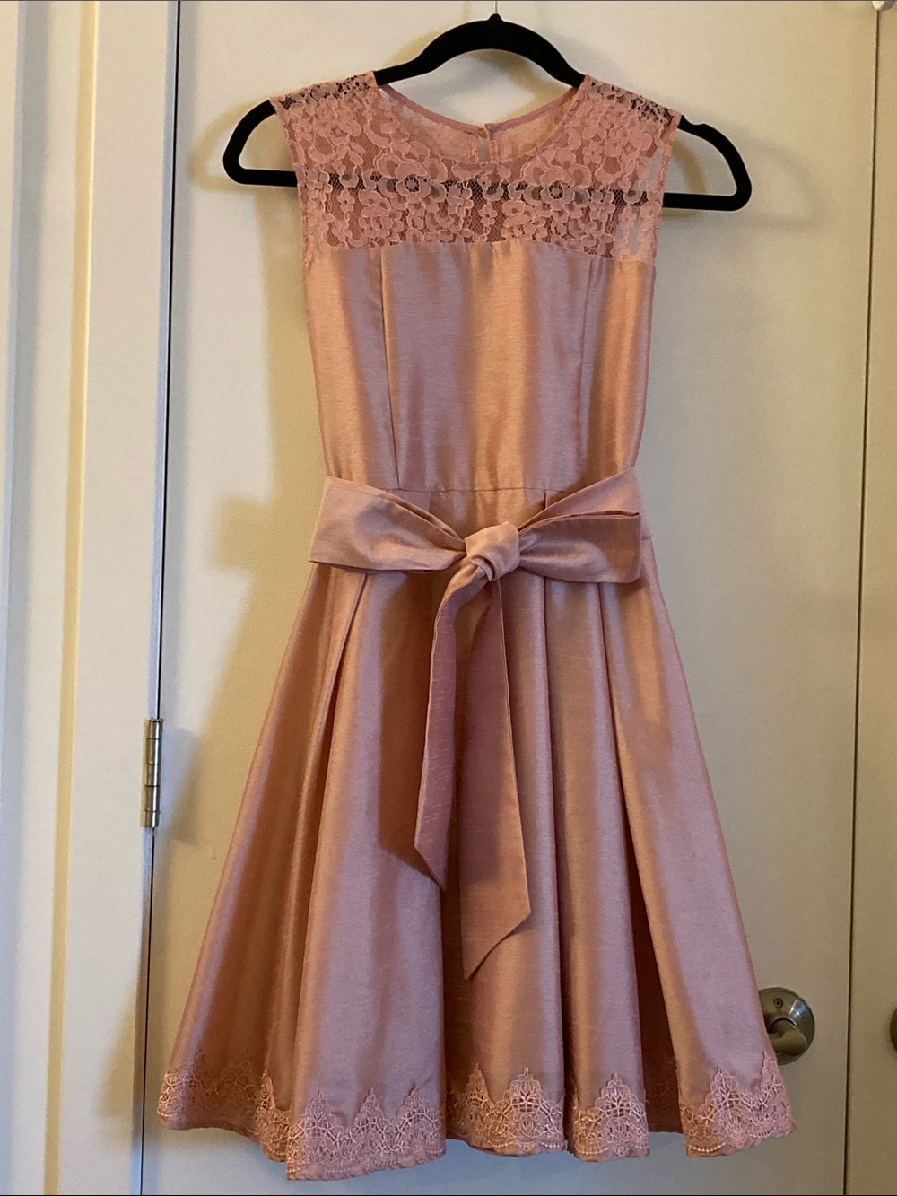 NWOT Axes Femme Pink Lace Taffeta Mini Formal Dress, JP Size M (approx US XS)